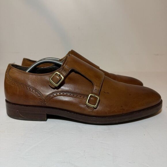 Cole Haan Warner Grand Monk Strap Men's Size 12 M Brown Shoes Cap Toe C24165 - Picture 2 of 9